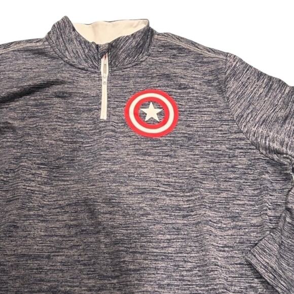 Marvel Captain America 1/4 Zip Pullover Sweatshirt - Picture 2 of 5